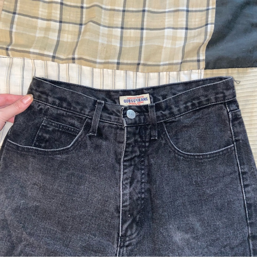 vintage guess high rise black jeans